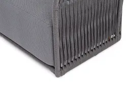 "Лугано" кресло плетеное из роупа, каркас алюминий темно-серый (RAL7024) муар, роуп темно-серый круглый, ткань темно-серая YB25-0027