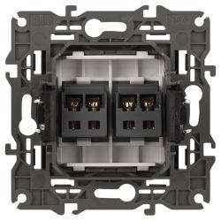 14-3112-05 ЭРА Розетка аудио двойная, IP20, Эра Elegance, антрацит | Elegance Антрацит