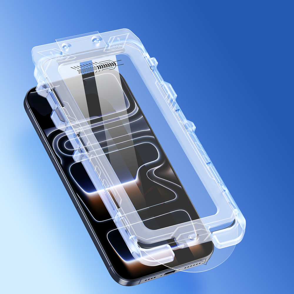 Защитное стекло для iPhone 17 Pro, серия Roga Series от Dux Ducis (комплект с ванночкой для автоматического выравнивания и установки)