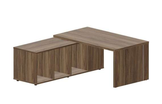 Стол на опорной сервисной тумбе (левый) 160(+0/15/30)х180х73.5см