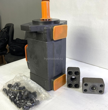 PV2R11-25/25RBAU1 - Пластинчатый нерегулируемый насос сдвоенный с рабочим объемом 24,4+24,4 см3, взаимозаменяем с насосом НПл 25-25/16