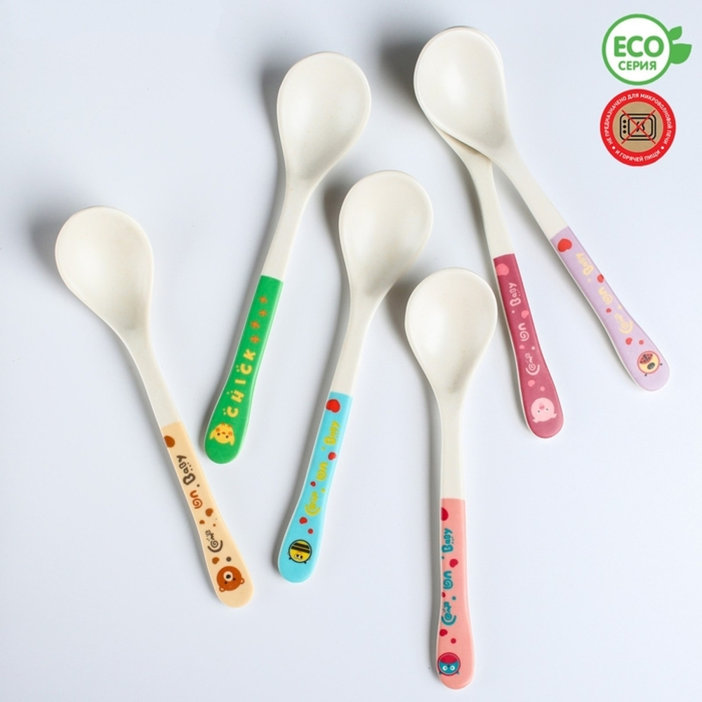 3973786 Ложка детская «Мишка», для кормления из бамбука