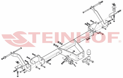 Фаркоп на FIAT Ducato III шасси с продлённой загрузочной частью 2014- без снятия и подрезки бампера (паспорт и сертификат в комплекте)(без электрики) Steinhof.F-067