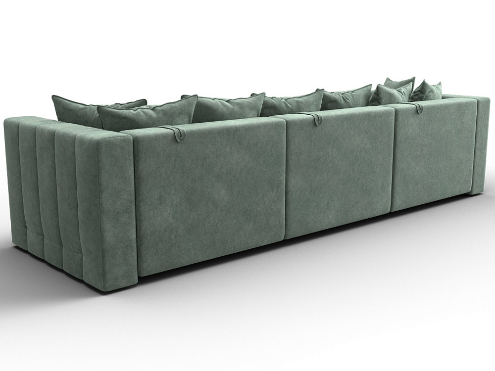 Диван прямой Лига-052 НПБ Лонг, BRUT 08 ВЕЛЮР зеленый