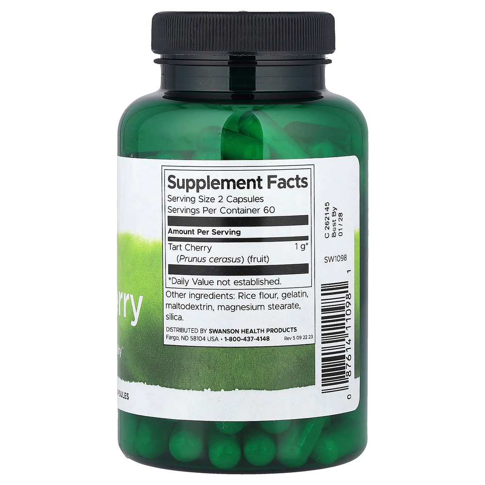Swanson, вишня, 500 мг, 120 капсул