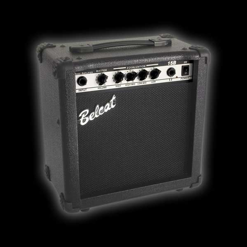 Belcat 15B-Belcat Басовый комбоусилитель, 15Вт RMS. Размеры, мм: 305 х 315 х 185. Вес: 5,6кг.