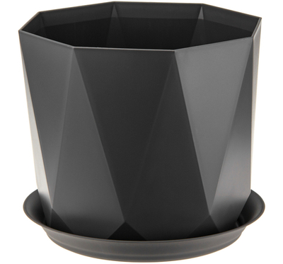 Кашпо ПРИЗМА D130мм 1л с поддоном М3137