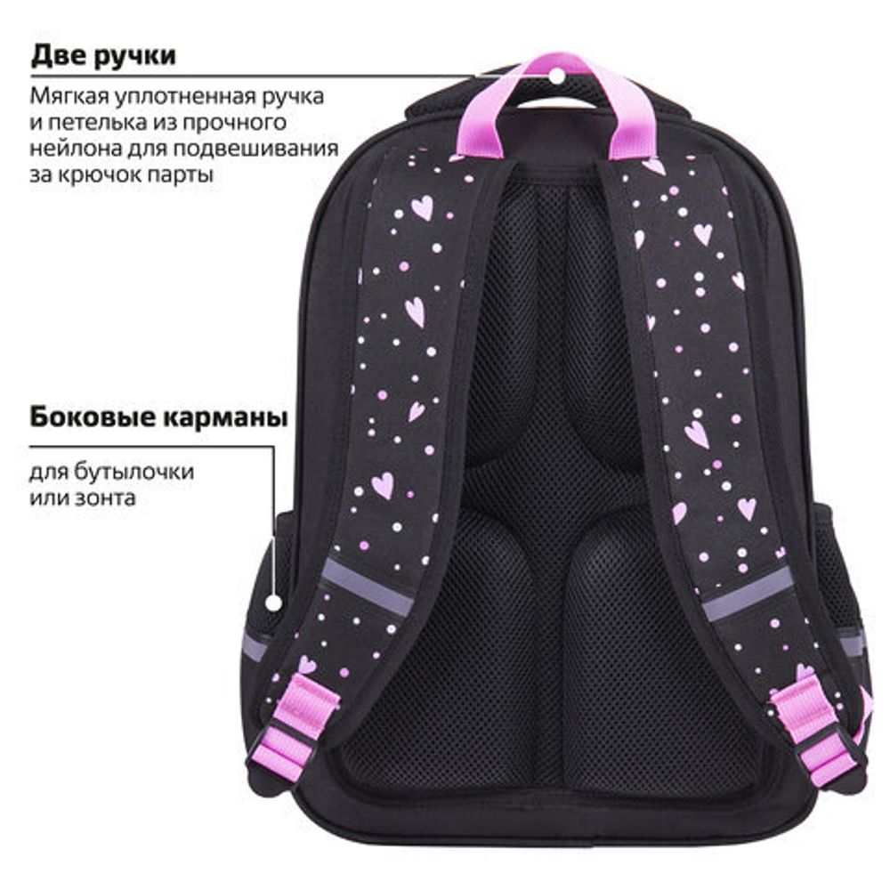 Рюкзак BRAUBERG SOFT, 2 отделения, "I love coffee", СВЕТЯЩИЙСЯ, 40х31х15 см, 270611