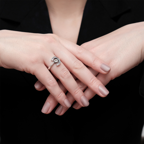 "Эстелио" кольцо в серебряном покрытии из коллекции "Saturnio" от Jenavi