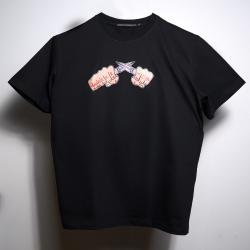 Футболка кулаки Daggerr x MOB, черная, размер XL