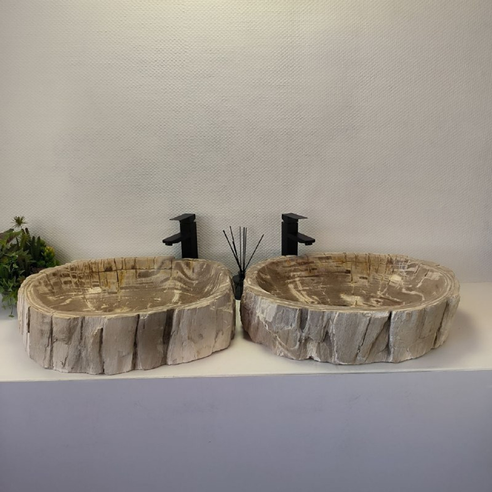 Раковина из окаменелого дерева ПАРА! OD-62480 63*51*16 2шт