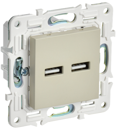 SKANDY Розетка USB A+A 3,1А SK-R15B бежевый IEK