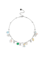 Колье "Stone heart colored" Silver