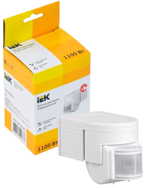 Датчик движения ДД 012 белый, IP44, ИЭК  LDD10-012-1100-001