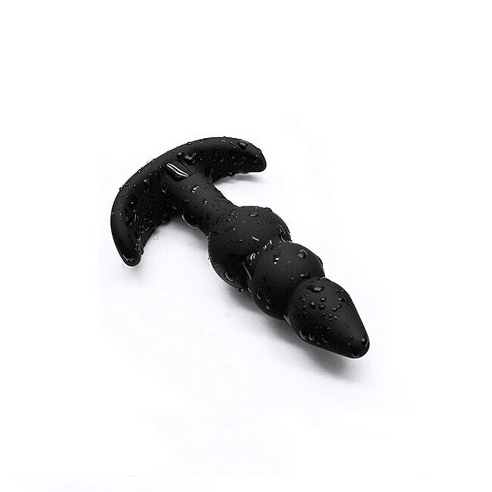 Силиконовая анальная пробка елочка для ношения ONJOY Silicone Collection (Цвет: черный)