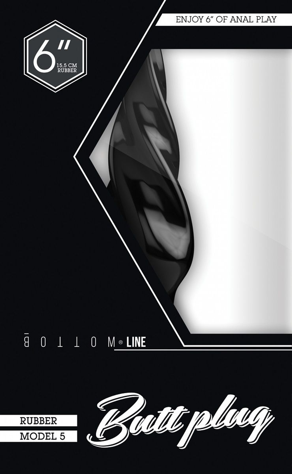 Чёрная спиралевидная пробка Bottom Line 6 Model 5 Black - 15,5 см. (Цвет: черный)