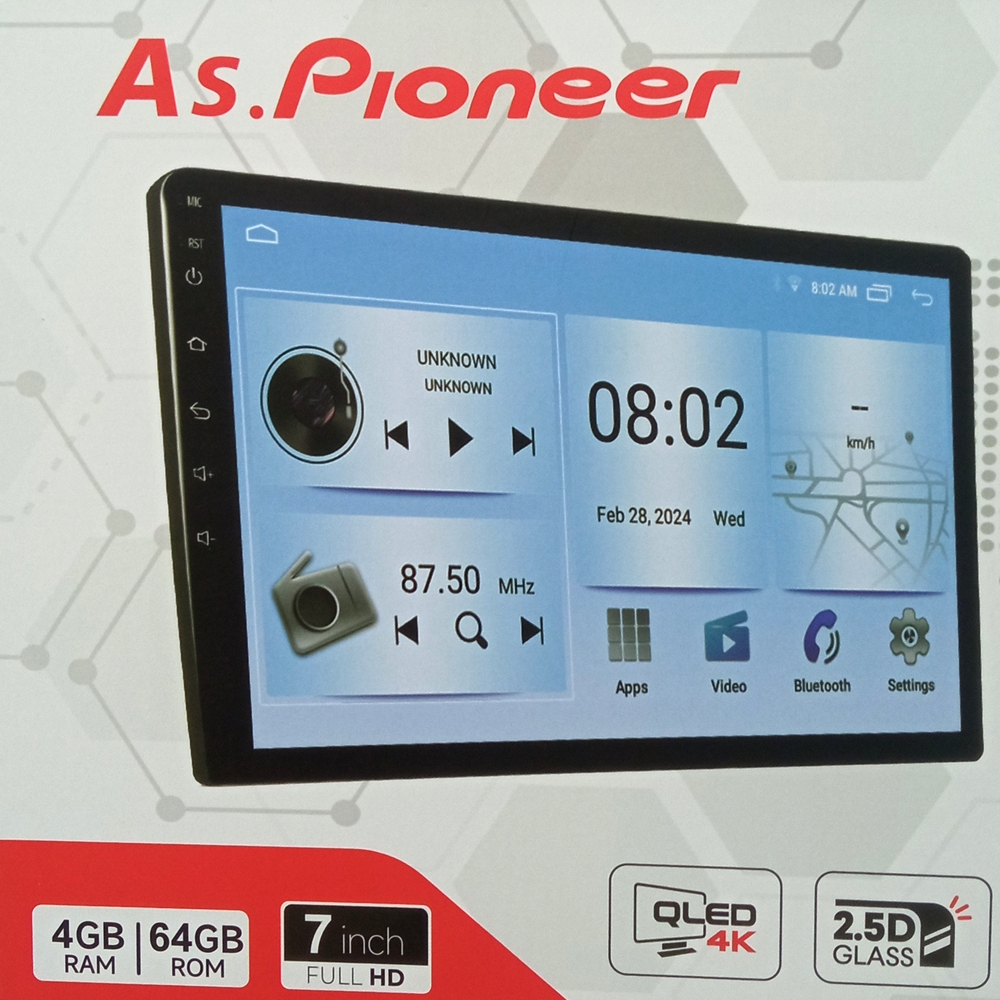 Автомагнитола 2DIN 7" Android 4+64GB As.Pioneer AS7502