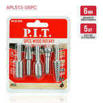 Набор шарошек стальных по дереву PIT 5 шт (APLS13-05PC)