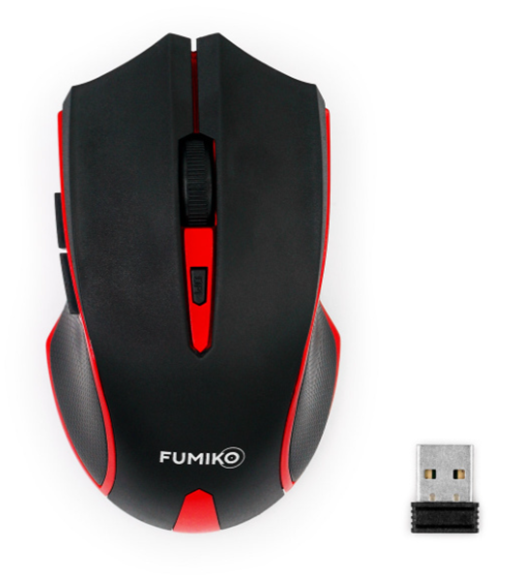 Мышь беспроводная FUMIKO EDGE черно-красная