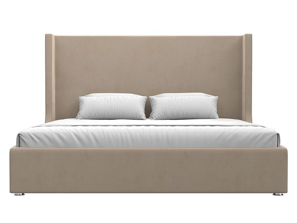 Кровать интерьерная Ларго 200, Бежевый, Велюр, 120744
