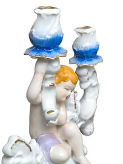 Фарфоровый подсвечник "Ангел Путти" Arpo, Румыния