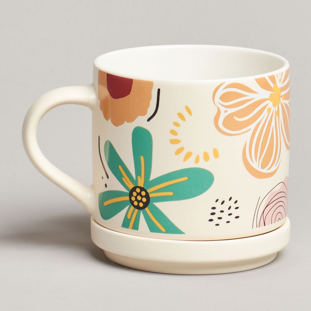 КРУЖКА С КРЫШКОЙ LEFARD FLOVERS 390МЛ. (КОР=24ШТ.)