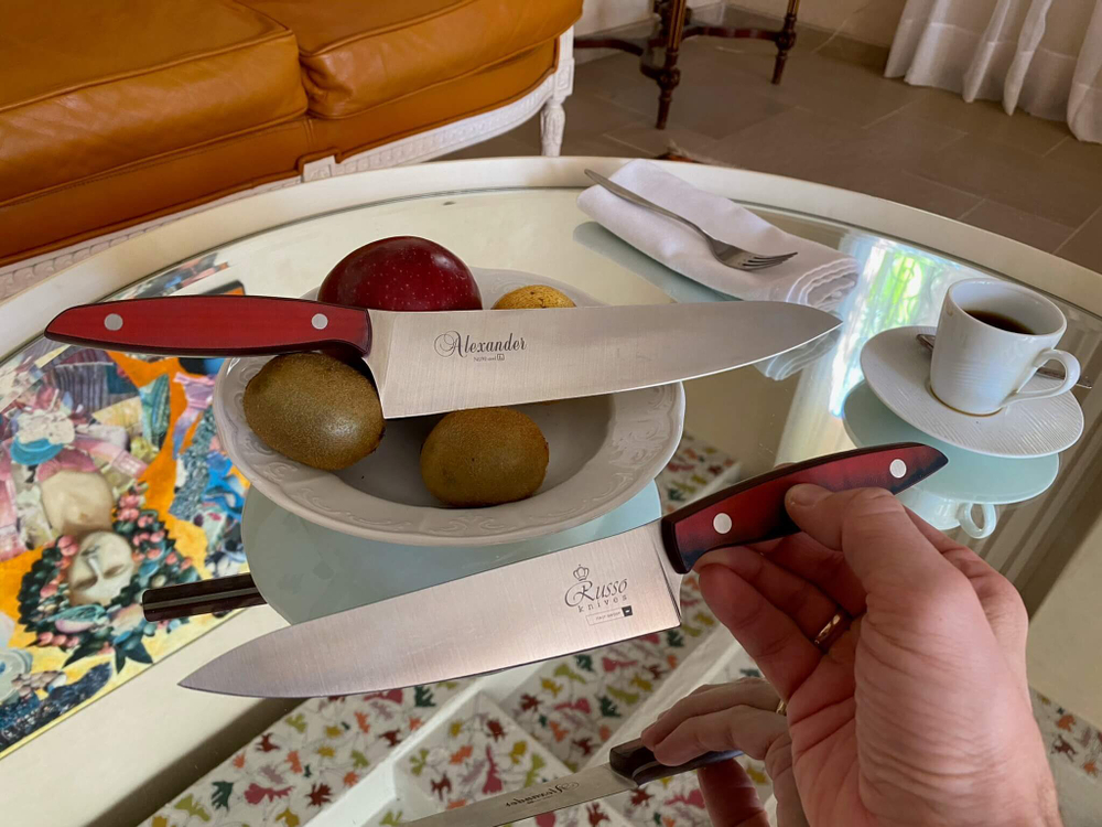 🏆Кухонный нож Alexander M PRO AUS-8 Red G10