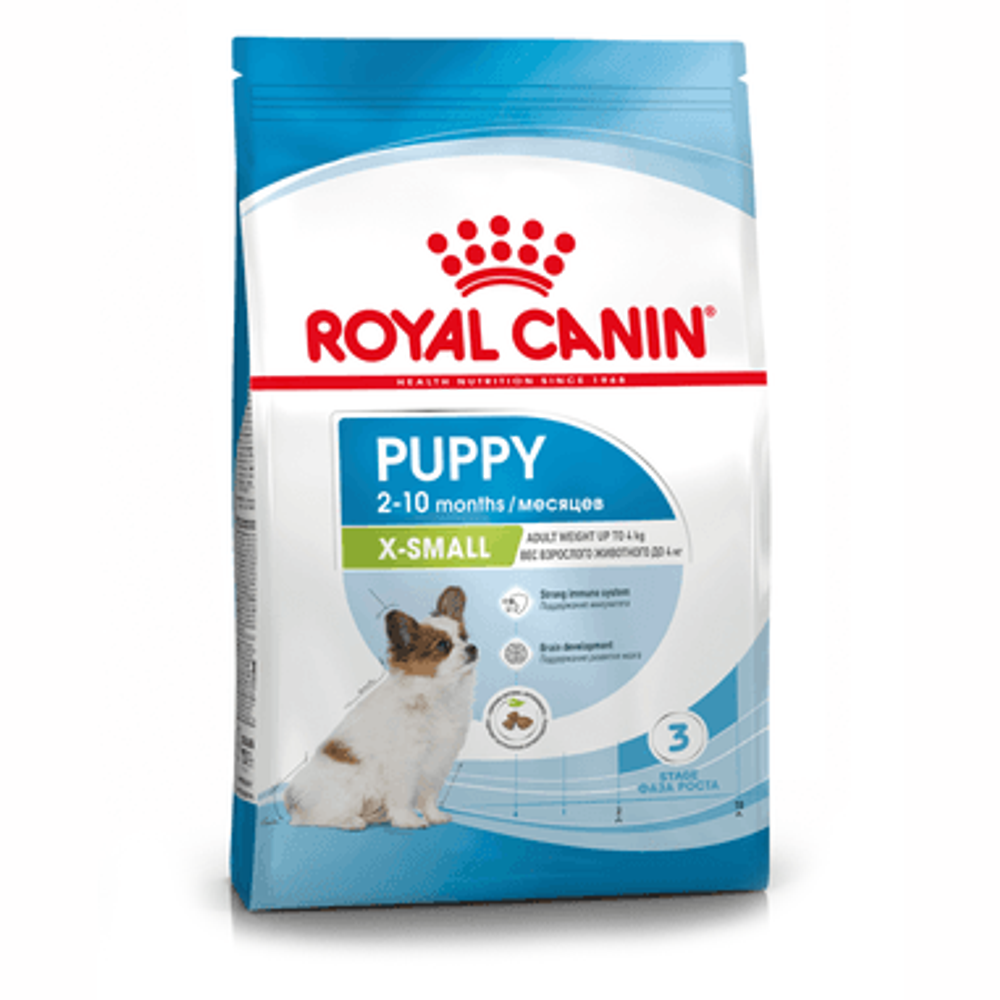 Royal canin x-small puppy 500 г сухой корм для щенков миниатюрных размеров от 2 до 10 месяцев 1х10