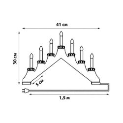 ULD-L7101-007-SWA WARM WHITE IP20 WHITE BRIDGE Фигура светодиодная Новогодняя горка. 39.5х30.5см. 7 светодиодов. Теплый белый свет. Корпус белый. Материал пластик. TM Uniel