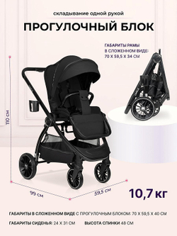 Детская коляска Farfello Camille Comfort 2 в 1 черный / black