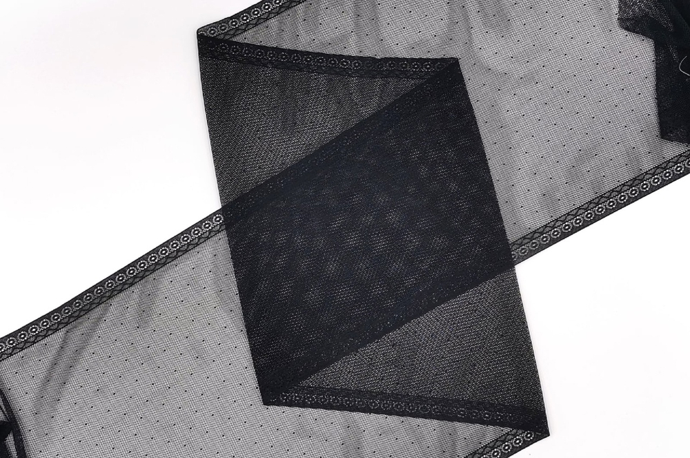 _Эластичная сеточка с окантовкой и мушками, 26 см, черная, м, (Арт: EK-2402), м