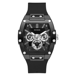 GUESS Race Collection Wrist Watch Quartz Movement Silicone Strap Black Dial Men"s Watches