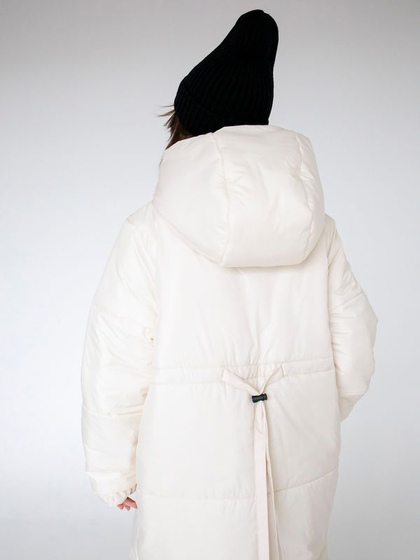 Пуховик зимний женский молочный - фото 8