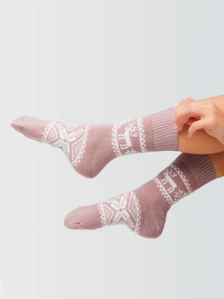 Теплые шерстяные носки Н212-06 магнолия