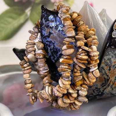 44569 Яшма песочная Браслет крошка