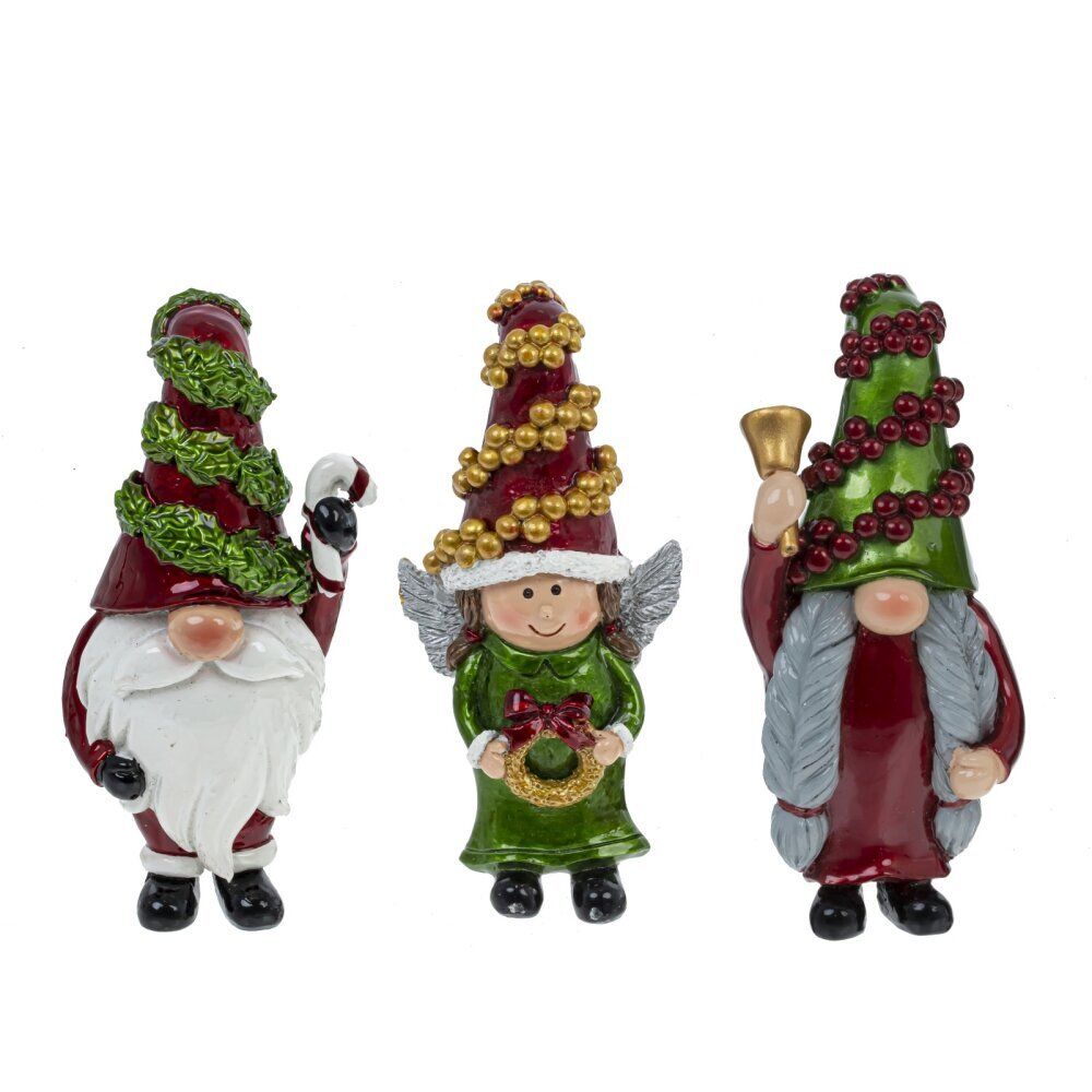 GAEM Фигурка декоративная "Ангел/Дед Мороз/Снеговик/Гном", L5 W3,5 H10,5 см, 4в.