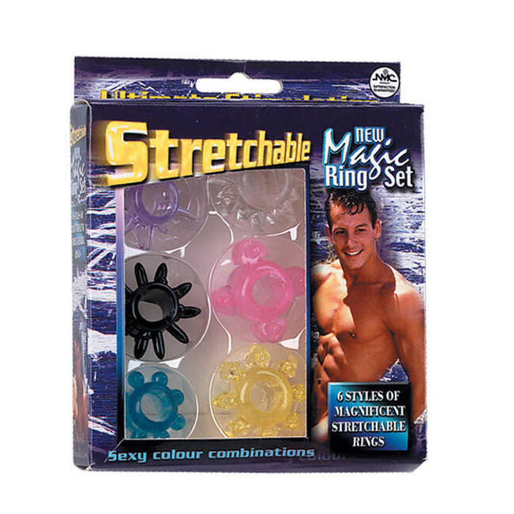 Набор эрекционных колец Stretchable (разные цвета) (Цвет: разные цвета)