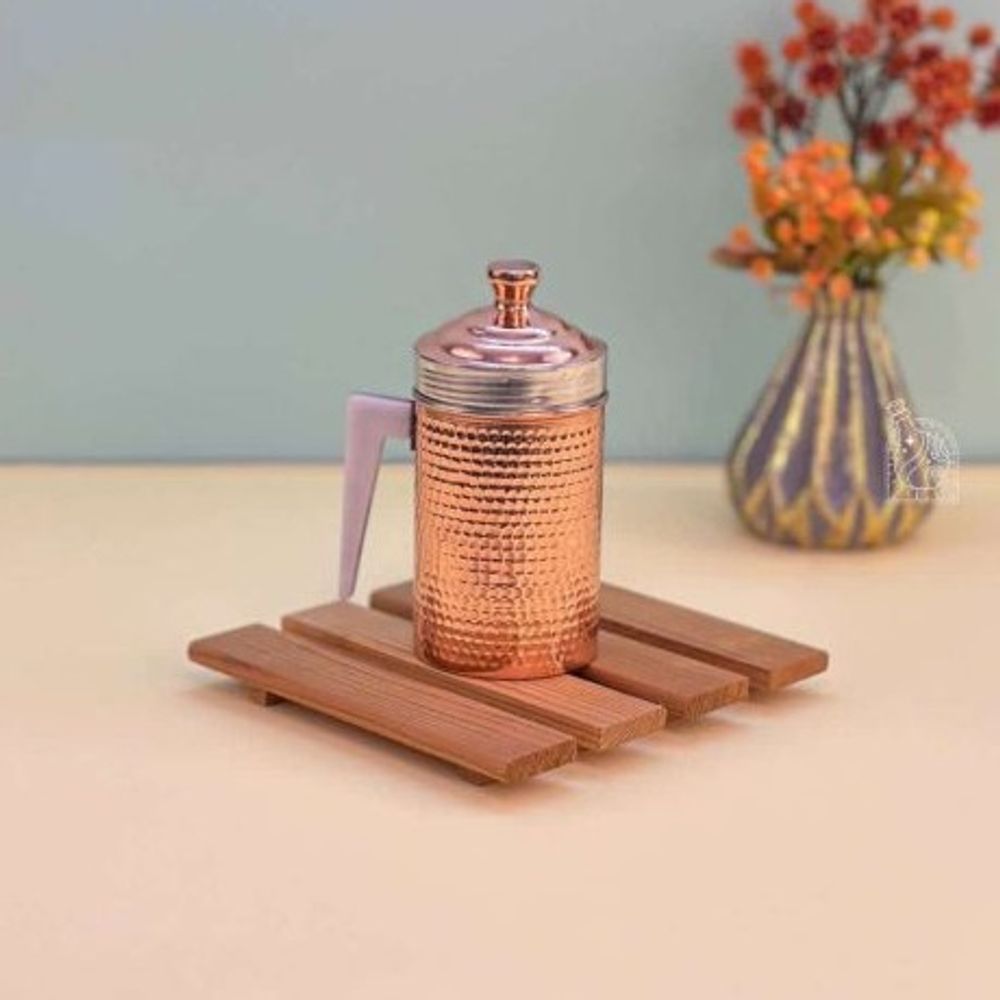 Медная чайная кружка с завинчивающейся крышкой Exirmes 30220303 Иран Медная чайная кружка с завинчивающейся крышкой Exirmes 30220303 Иран