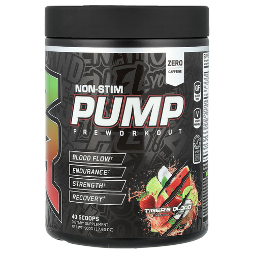 ABE, Non-Stim Pump Pre Workout, Tiger's Blood, 500 г (17,63 унции)