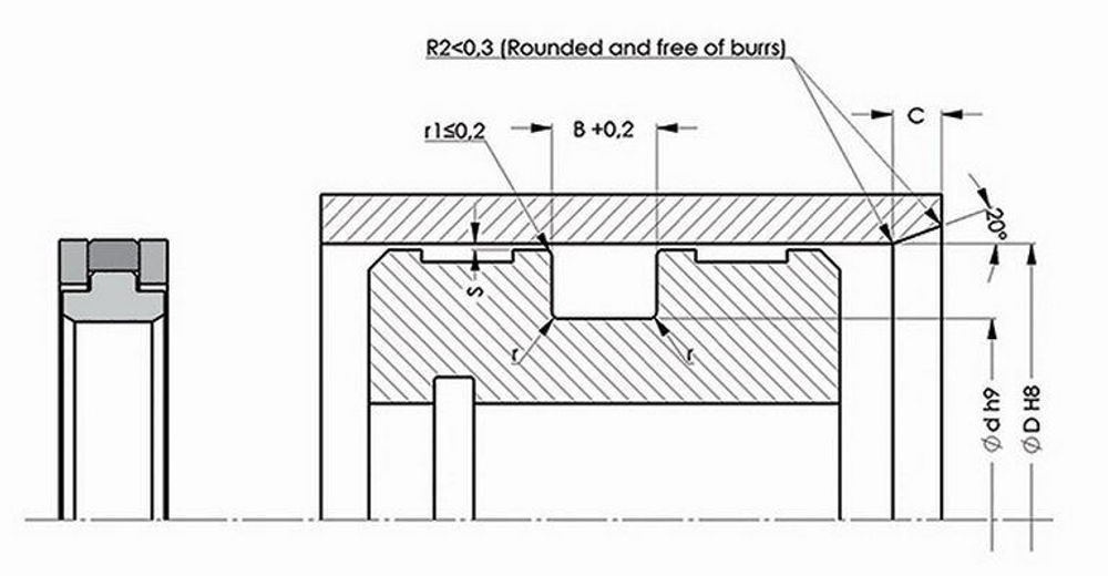 A103 095-080 Поршневое уплотнение для тяжёлых условий эксплуатации 95-80-11