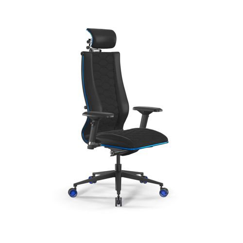 Кресло руководителя Metta Samurai B2-44D - UMF(SY271)+Infinity/черное, молдинг Голубой