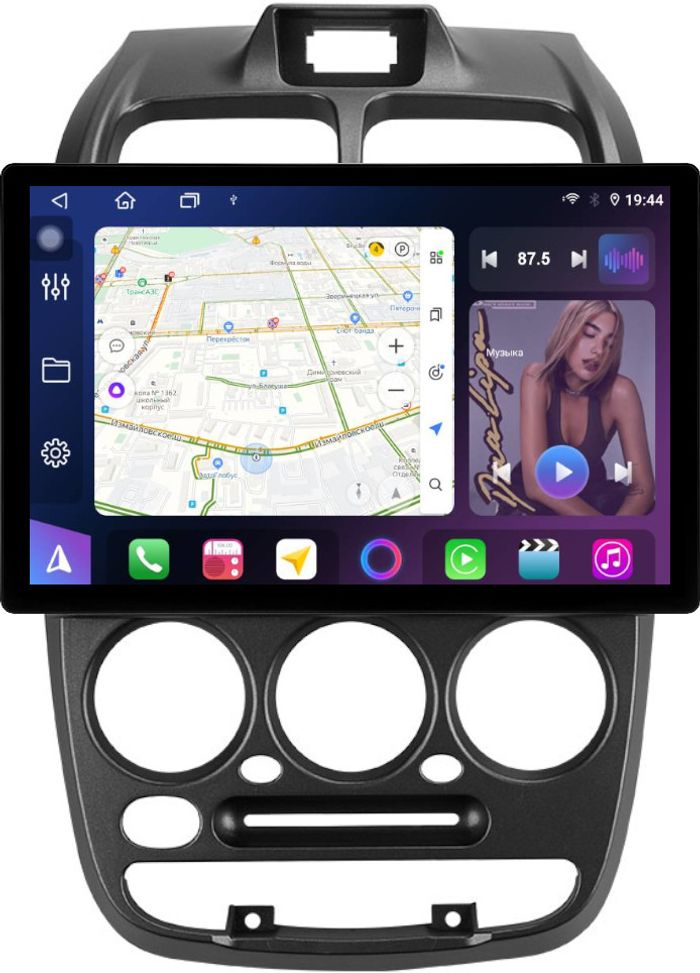 Магнитола для Hyundai Accent 2000-2011 (рамка 1 кнопка) - FarCar BX877 монитор 13" 2K QLED на Android 13, Быстрая, CarPlay, 4G SIM-слот