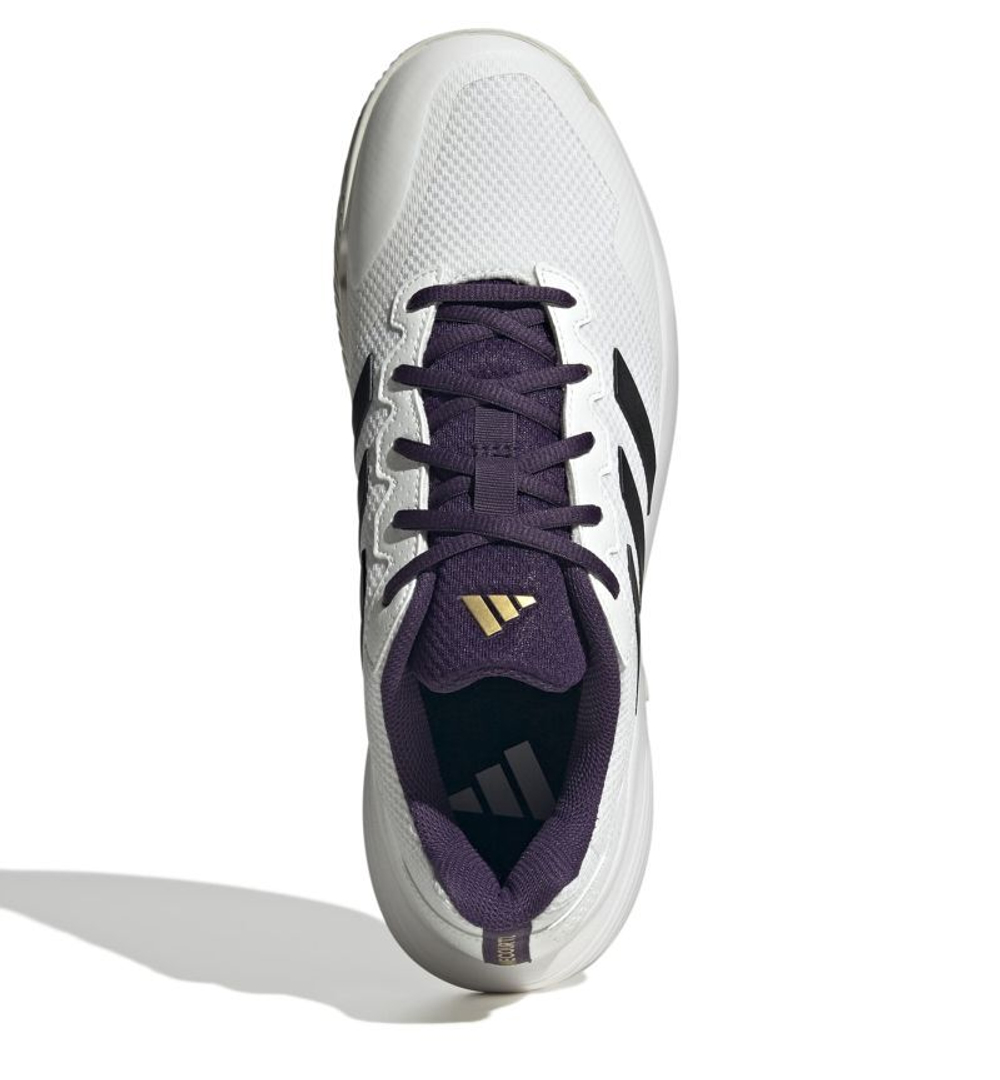 Мужские кроссовки теннисные Adidas GameCourt 2 M - core white/core black/aurora plum