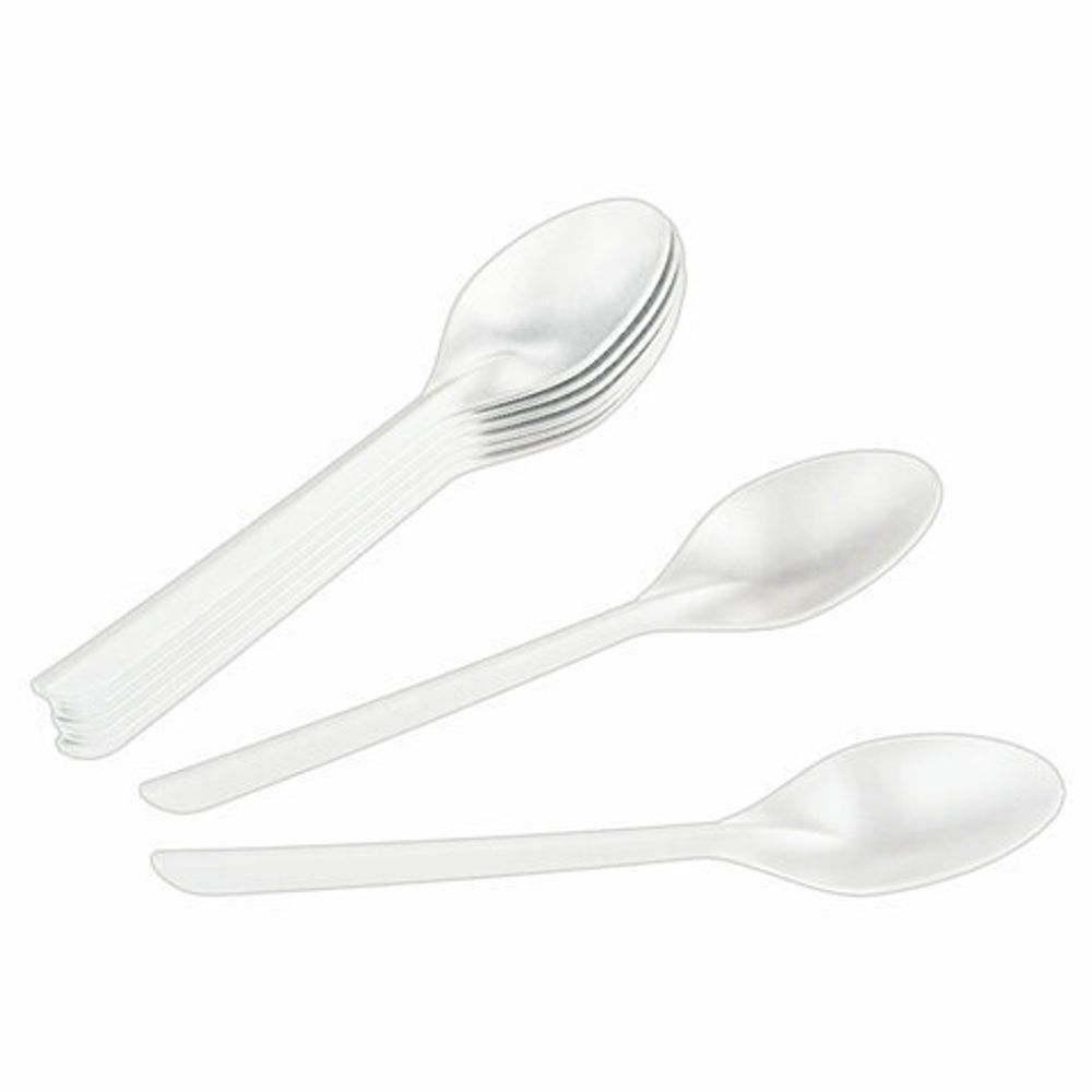 Ложка чайная одноразовая полипропиленовая 125 мм белая, КОМПЛЕКТ 50 шт., ПРЕМИУМ, WELDAY, 881107