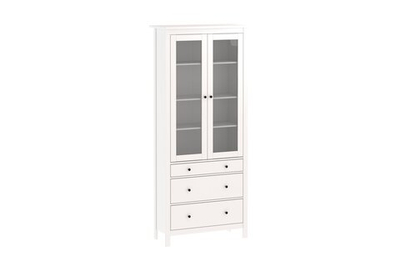 Шкаф с витриной САГА 90 белый