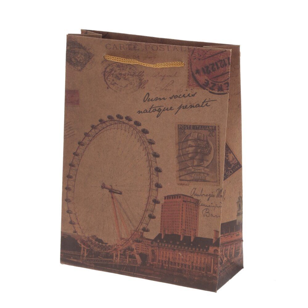 GAEM Пакет подарочный (бумага 210г/м2, блок 12шт), L15 W6 H20 см, 4в.