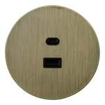 USB розетка (тип A+C), бронза, Salvador, EU030112