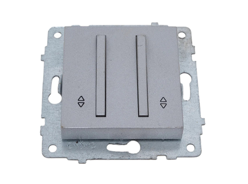 Выключатель 2-кл прох OVIVO 10А серебряный узкая клавиша 610-000210-211