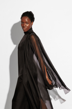 Платье-накидка из шифона с одним рукавом