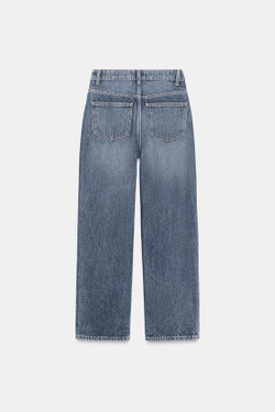 ZARA ДЖИНСЫ TRF MOM FIT С ВЫСОКОЙ ПОСАДКОЙ, МОРСКОЙ СИНИЙ
